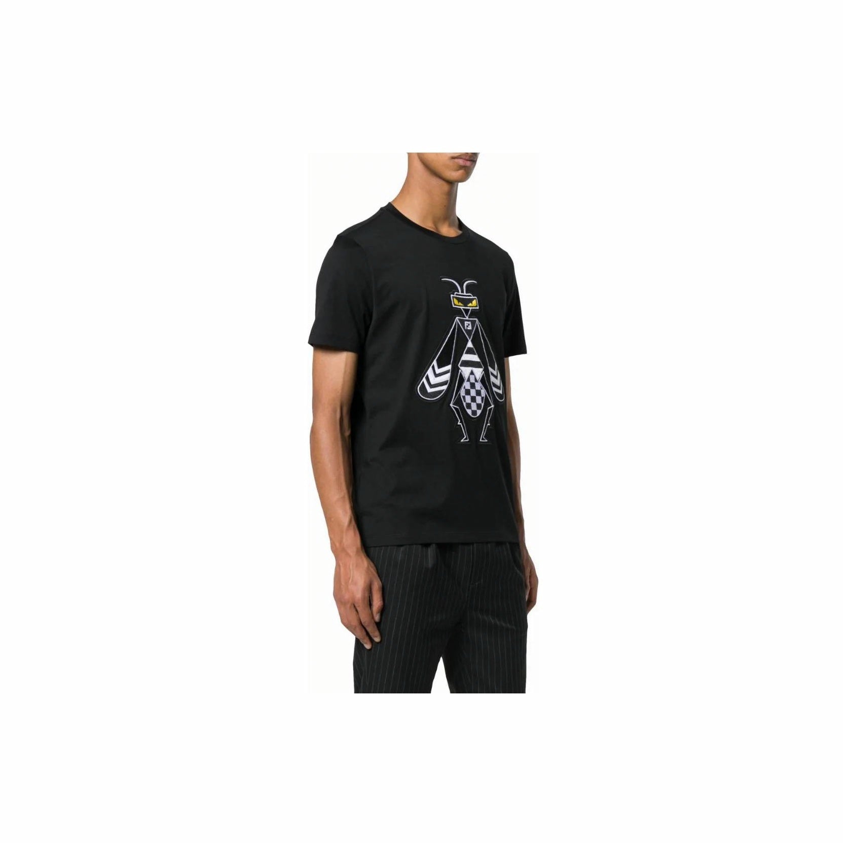 Kaos Pendek FENDI dengan Motif Gambar/Cetak, Cocok untuk Pria dan WanitaF-48