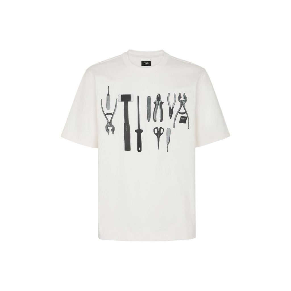 Kaos Pendek FENDI dengan Motif Gambar/Cetak, Cocok untuk Pria dan WanitaF-22