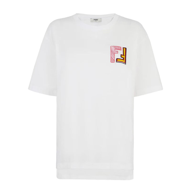 Kaos Pendek FENDI dengan Motif Gambar/Cetak, Cocok untuk Pria dan WanitaF-25