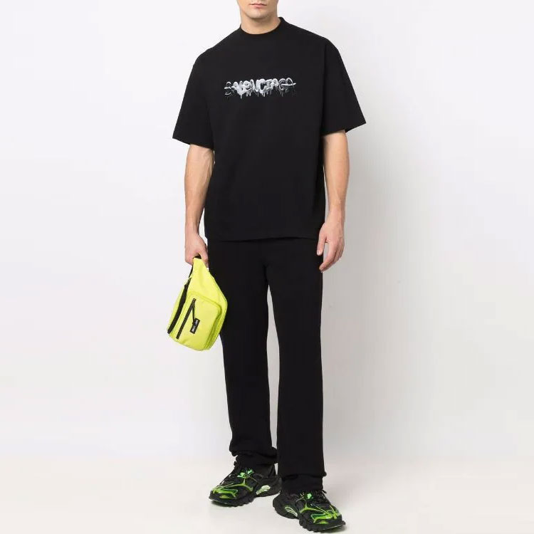 Kaos Pendek Balenciaga dengan Motif Gambar/Cetak, Cocok untuk Pria dan Wanita -BL-44