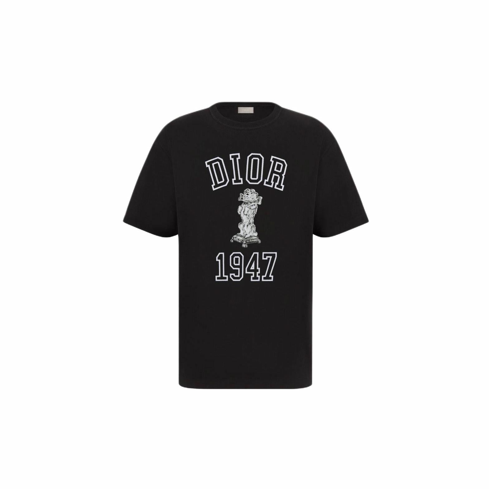 Kaos Pendek DIOR dengan Motif Gambar/Cetak, Cocok untuk Pria dan Wanita  -D-03